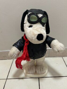 Vintage Santa’s Best Peanuts 18" Snoopy Red Baron Flying Ace Pilot - Christmas